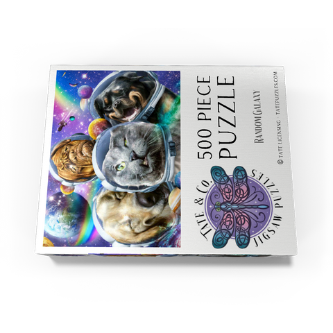 Astronaut Pet Selfie, Space Cat - Random Galaxy 500 Jigsaw Puzzle box view3