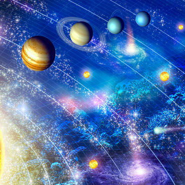 Solar System, Celestial Ocean - Random Galaxy 1000 Jigsaw Puzzle 3D Modell