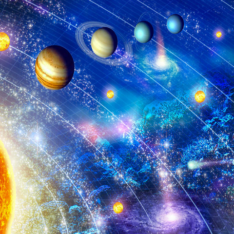 Solar System, Celestial Ocean - Random Galaxy 100 Jigsaw Puzzle 3D Modell