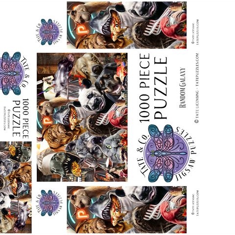 Animal Restaurant, Pet Selfie - Random Galaxy 1000 Jigsaw Puzzle box 3D Modell