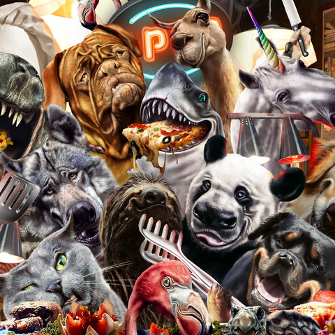 Animal Restaurant, Pet Selfie - Random Galaxy 500 Jigsaw Puzzle 3D Modell