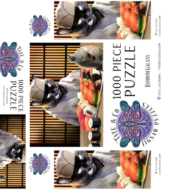 Black Cat Chef, Sushi Ramen - Random Galaxy 1000 Jigsaw Puzzle box 3D Modell