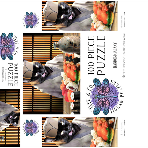 Black Cat Chef, Sushi Ramen - Random Galaxy 100 Jigsaw Puzzle box 3D Modell