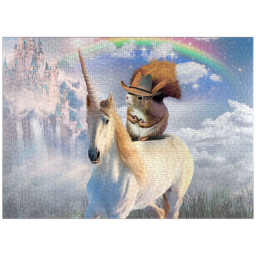 puzzleplate Squirrel Riding Unicorn - Random Galaxy 1000 Jigsaw Puzzle