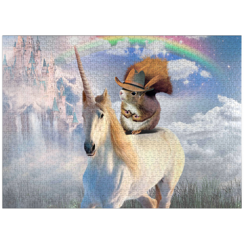 puzzleplate Squirrel Riding Unicorn - Random Galaxy 1000 Jigsaw Puzzle