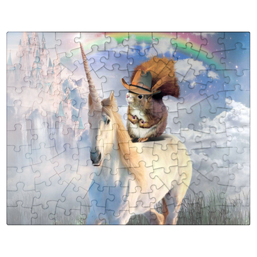 puzzleplate Squirrel Riding Unicorn - Random Galaxy 100 Jigsaw Puzzle