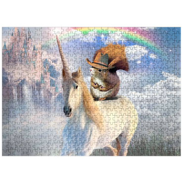 puzzleplate Squirrel Riding Unicorn - Random Galaxy 500 Jigsaw Puzzle