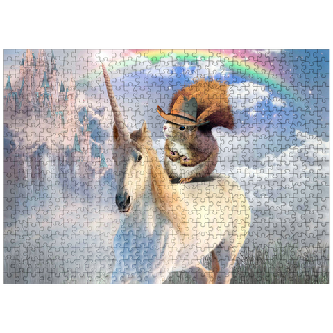 puzzleplate Squirrel Riding Unicorn - Random Galaxy 500 Jigsaw Puzzle