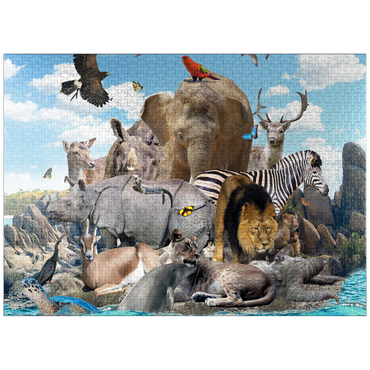 puzzleplate African Animals Island - Random Galaxy 1000 Jigsaw Puzzle