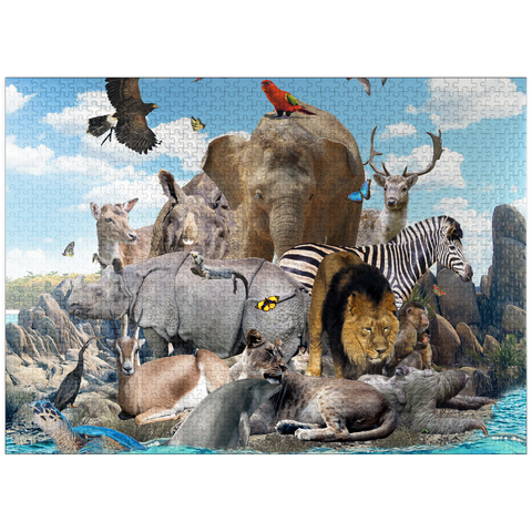 puzzleplate African Animals Island - Random Galaxy 1000 Jigsaw Puzzle