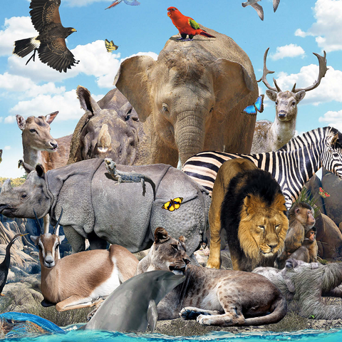 African Animals Island - Random Galaxy 1000 Jigsaw Puzzle 3D Modell