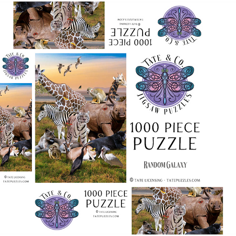 African Animals Safari - Random Galaxy 1000 Jigsaw Puzzle box 3D Modell