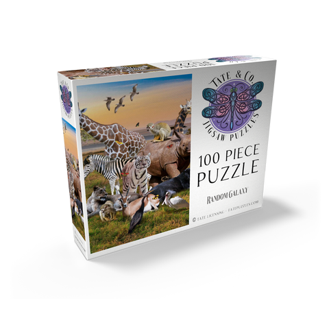 African Animals Safari - Random Galaxy 100 Jigsaw Puzzle box view2