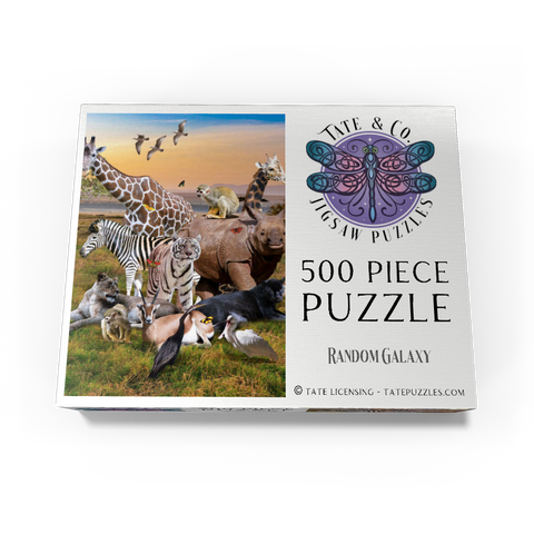 African Animals Safari - Random Galaxy 500 Jigsaw Puzzle box view3