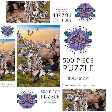 African Animals Safari - Random Galaxy 500 Jigsaw Puzzle box 3D Modell