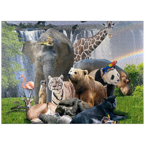 puzzleplate African Animals Waterfall - Random Galaxy 1000 Jigsaw Puzzle
