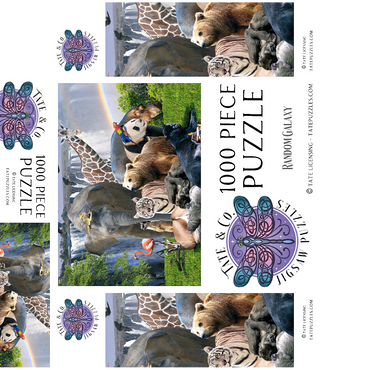 African Animals Waterfall - Random Galaxy 1000 Jigsaw Puzzle box 3D Modell