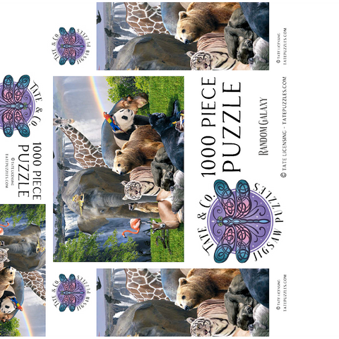 African Animals Waterfall - Random Galaxy 1000 Jigsaw Puzzle box 3D Modell