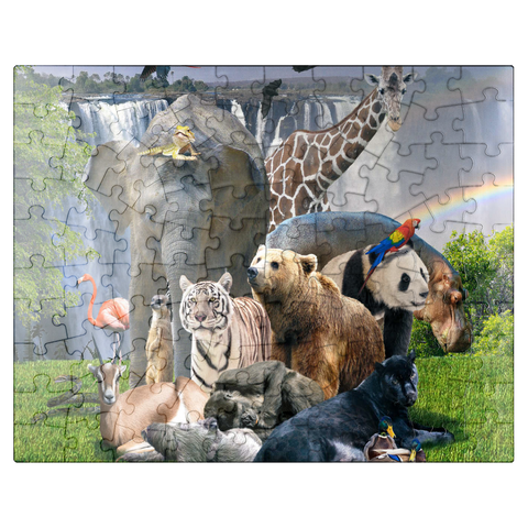 puzzleplate African Animals Waterfall - Random Galaxy 100 Jigsaw Puzzle