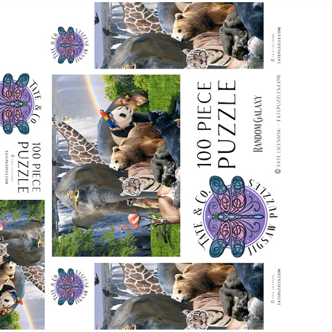 African Animals Waterfall - Random Galaxy 100 Jigsaw Puzzle box 3D Modell