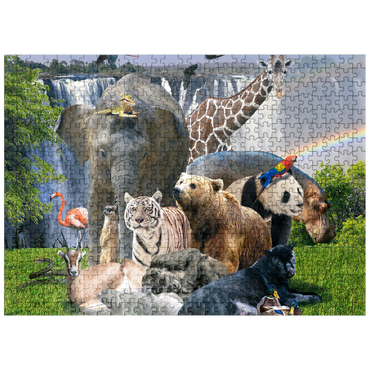 puzzleplate African Animals Waterfall - Random Galaxy 500 Jigsaw Puzzle