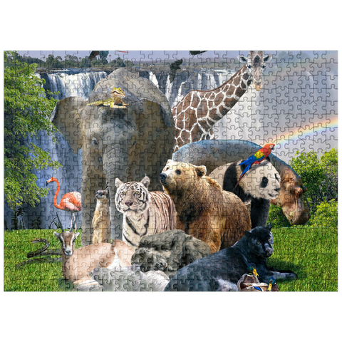 puzzleplate African Animals Waterfall - Random Galaxy 500 Jigsaw Puzzle