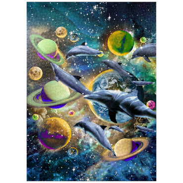 puzzleplate Galaxy Dolphin, Space Dolphins - Random Galaxy 1000 Jigsaw Puzzle
