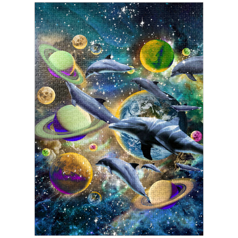 puzzleplate Galaxy Dolphin, Space Dolphins - Random Galaxy 1000 Jigsaw Puzzle
