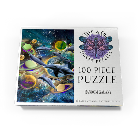 Galaxy Dolphin, Space Dolphins - Random Galaxy 100 Jigsaw Puzzle box view3