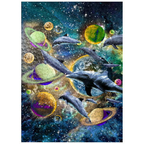 puzzleplate Galaxy Dolphin, Space Dolphins - Random Galaxy 500 Jigsaw Puzzle