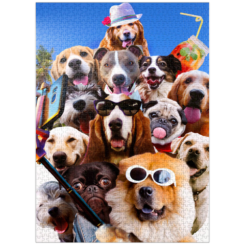 puzzleplate Dog Selfie, Pet Dogs - Random Galaxy 1000 Jigsaw Puzzle