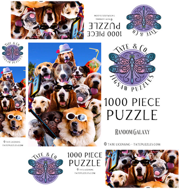 Dog Selfie, Pet Dogs - Random Galaxy 1000 Jigsaw Puzzle box 3D Modell