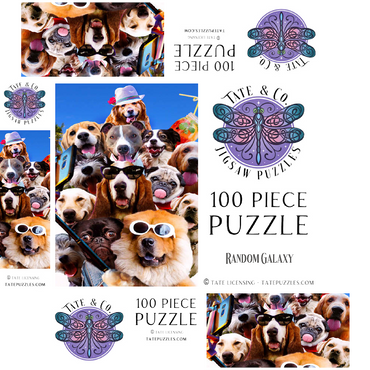 Dog Selfie, Pet Dogs - Random Galaxy 100 Jigsaw Puzzle box 3D Modell