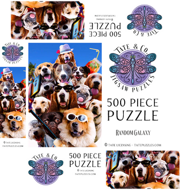 Dog Selfie, Pet Dogs - Random Galaxy 500 Jigsaw Puzzle box 3D Modell