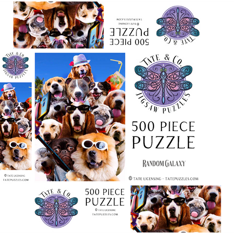 Dog Selfie, Pet Dogs - Random Galaxy 500 Jigsaw Puzzle box 3D Modell