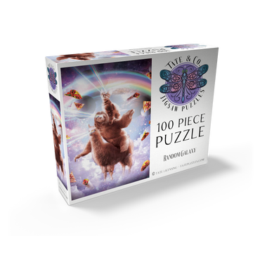 Cat Sloth Llama, Riding Pile - Random Galaxy 100 Jigsaw Puzzle box view2