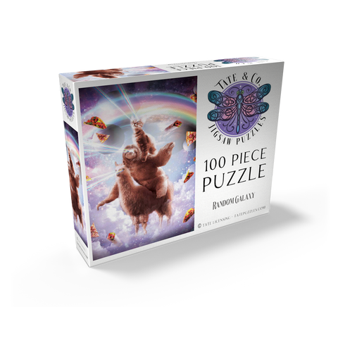 Cat Sloth Llama, Riding Pile - Random Galaxy 100 Jigsaw Puzzle box view2