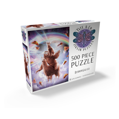 Cat Sloth Llama, Riding Pile - Random Galaxy 500 Jigsaw Puzzle box view2