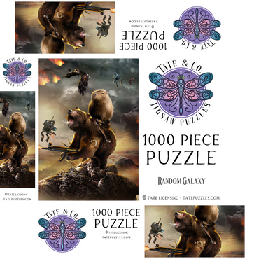 Capybara Riding Bear, Post-Apocalypse Survival, Random Galaxy 1000 Jigsaw Puzzle box 3D Modell