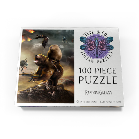 Capybara Riding Bear, Post-Apocalypse Survival, Random Galaxy 100 Jigsaw Puzzle box view3
