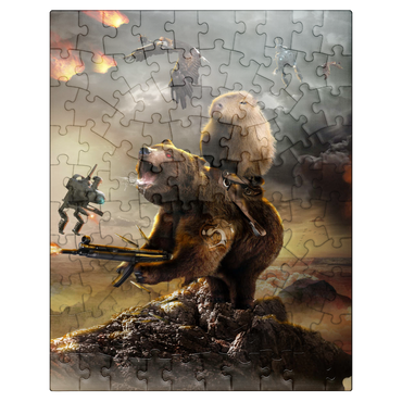 puzzleplate Capybara Riding Bear, Post-Apocalypse Survival, Random Galaxy 100 Jigsaw Puzzle