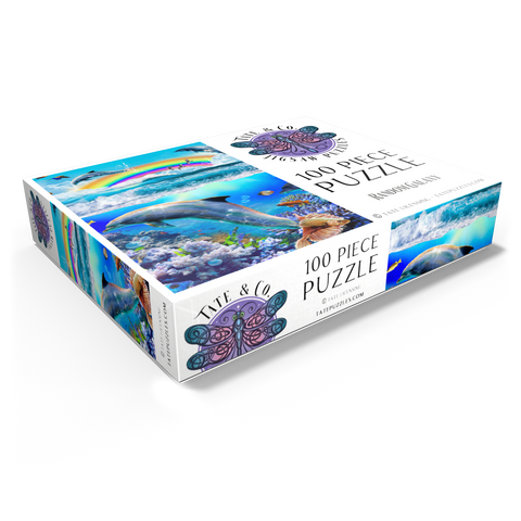 Rainbow Dolphin, Dolphins Beach - Random Galaxy 100 Jigsaw Puzzle box view1