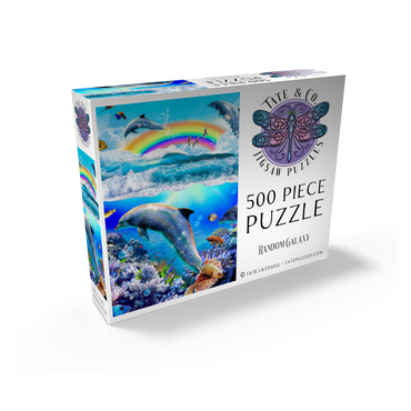 Rainbow Dolphin, Dolphins Beach - Random Galaxy 500 Jigsaw Puzzle box view2