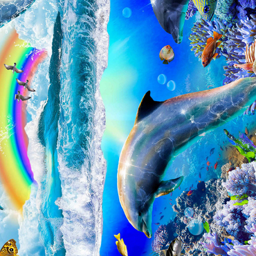 Rainbow Dolphin, Dolphins Beach - Random Galaxy 500 Jigsaw Puzzle 3D Modell