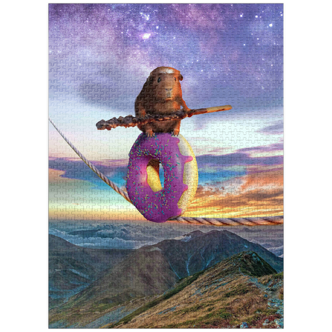 puzzleplate Hamster Donut Balance Beam, Guinea Pig - Random Galaxy 1000 Jigsaw Puzzle