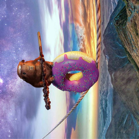 Hamster Donut Balance Beam, Guinea Pig - Random Galaxy 100 Jigsaw Puzzle 3D Modell