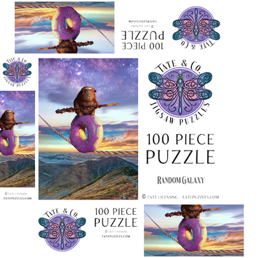 Hamster Donut Balance Beam, Guinea Pig - Random Galaxy 100 Jigsaw Puzzle box 3D Modell