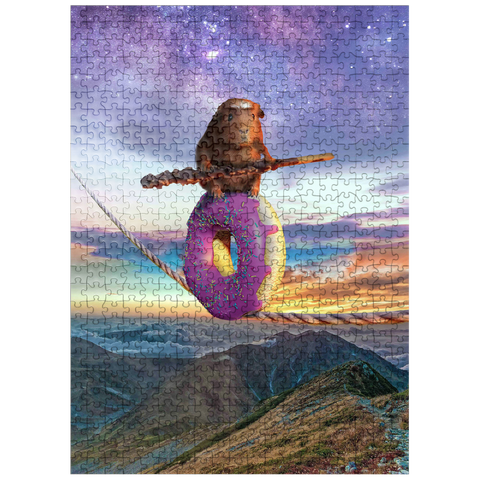puzzleplate Hamster Donut Balance Beam, Guinea Pig - Random Galaxy 500 Jigsaw Puzzle