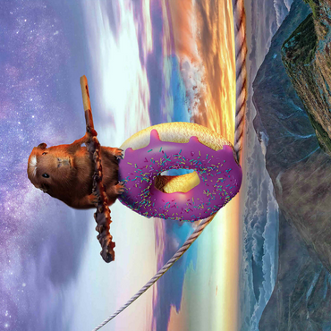 Hamster Donut Balance Beam, Guinea Pig - Random Galaxy 500 Jigsaw Puzzle 3D Modell