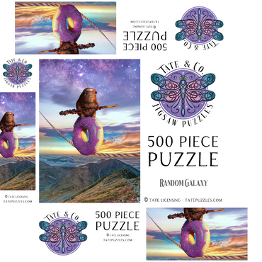 Hamster Donut Balance Beam, Guinea Pig - Random Galaxy 500 Jigsaw Puzzle box 3D Modell